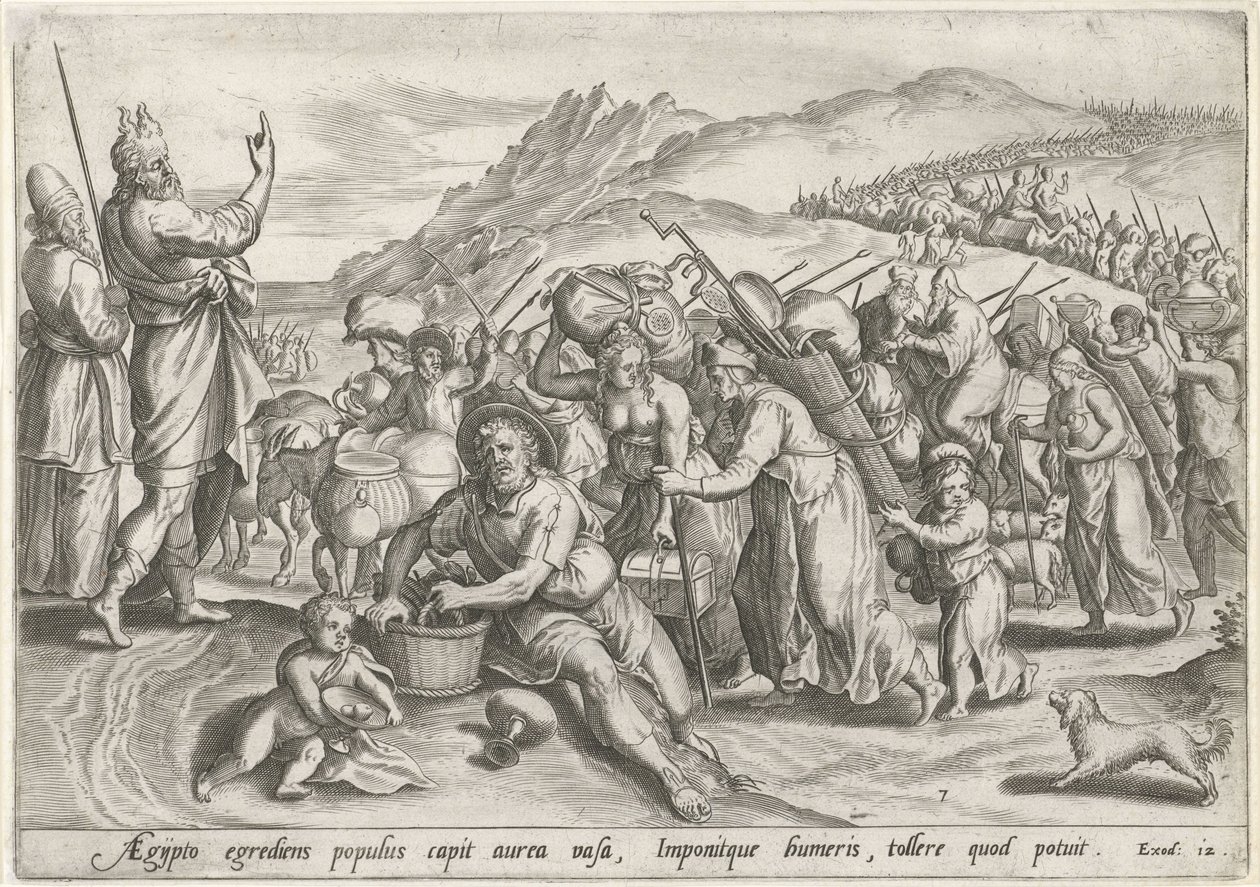 Éxodo de Egipto Historia de Moisés antes del Éxodo (título de la serie) Historia plagarum en Aegijpto (título de la serie) de Johann Sadeler (I)