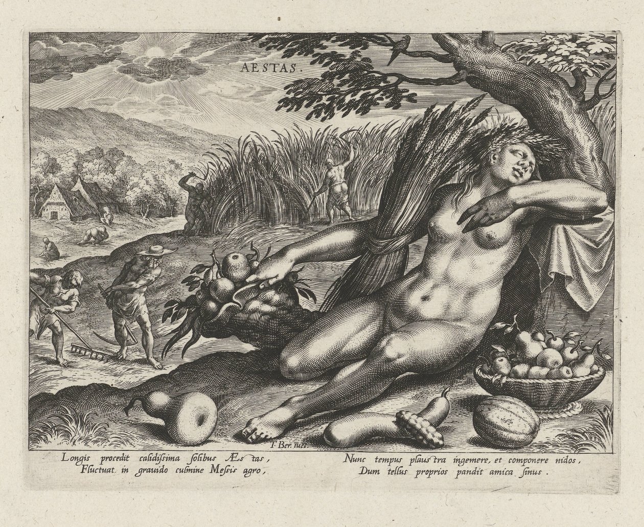 El verano Aestas (título sobre objeto) Las cuatro estaciones (título de la serie) de Johann Sadeler (I)
