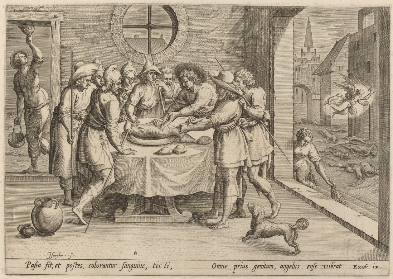 Preparación para la Pascua, 1585 de Johann Sadeler I