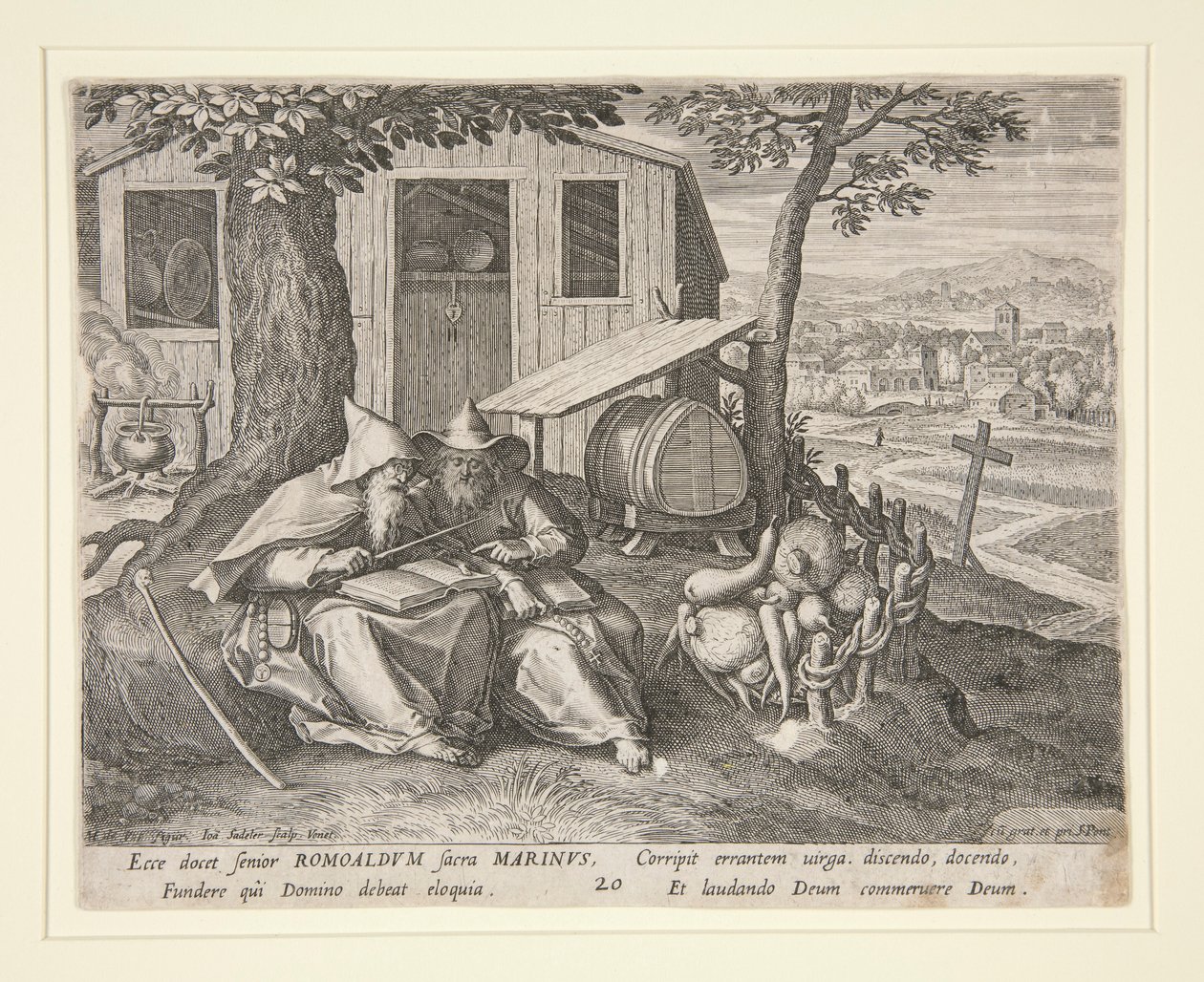Santos Romualdo y Marino (de Oraculum Anachoreticum, 20) de Johann Sadeler I