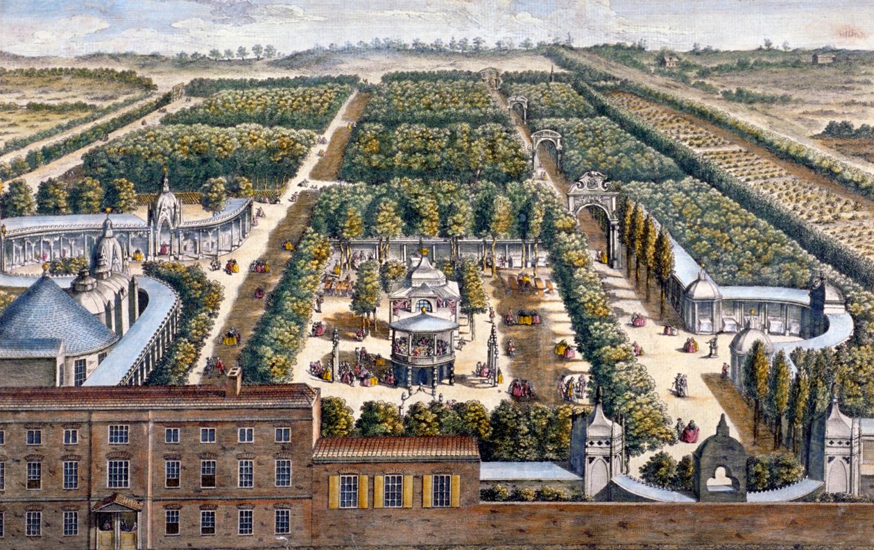 Jardines de Vauxhall, Lambeth, Londres, 1751 de Johann Sebastian Muller