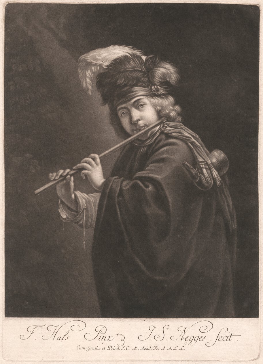 Niño tocando la flauta de Johann Simon Negges