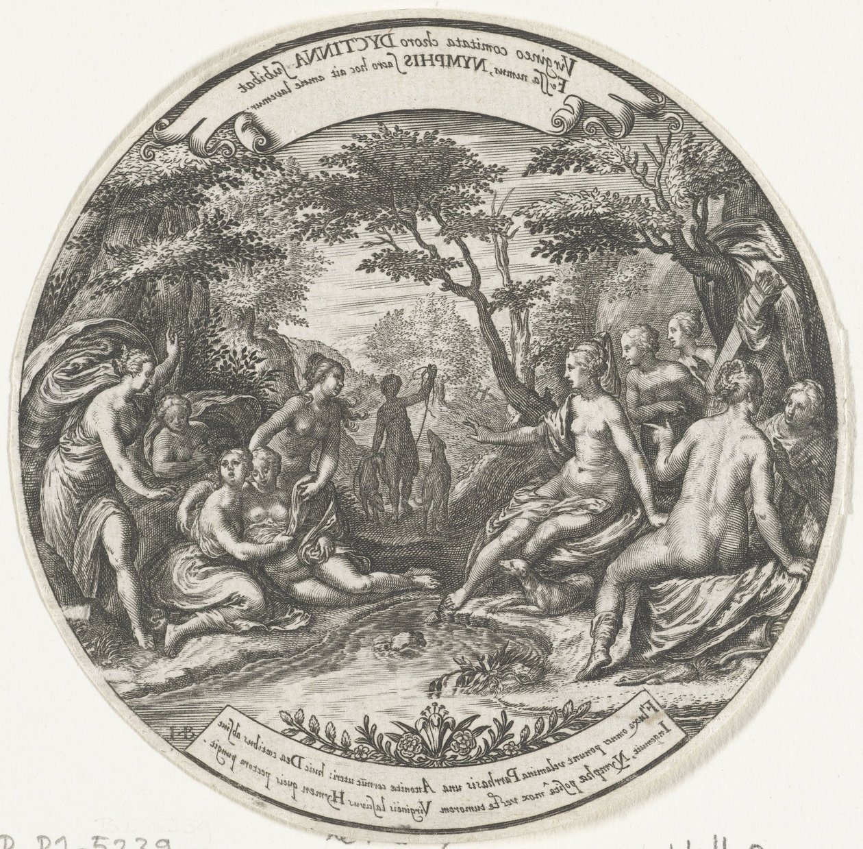 Diana descubre el embarazo de Calisto. de Johann Theodor de Bry