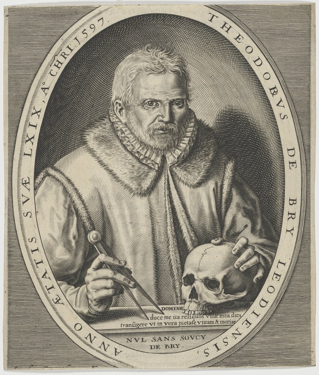 Retrato de Theodor de Bry 1528-1598, ca. 1597 de Johann Theodor de Bry