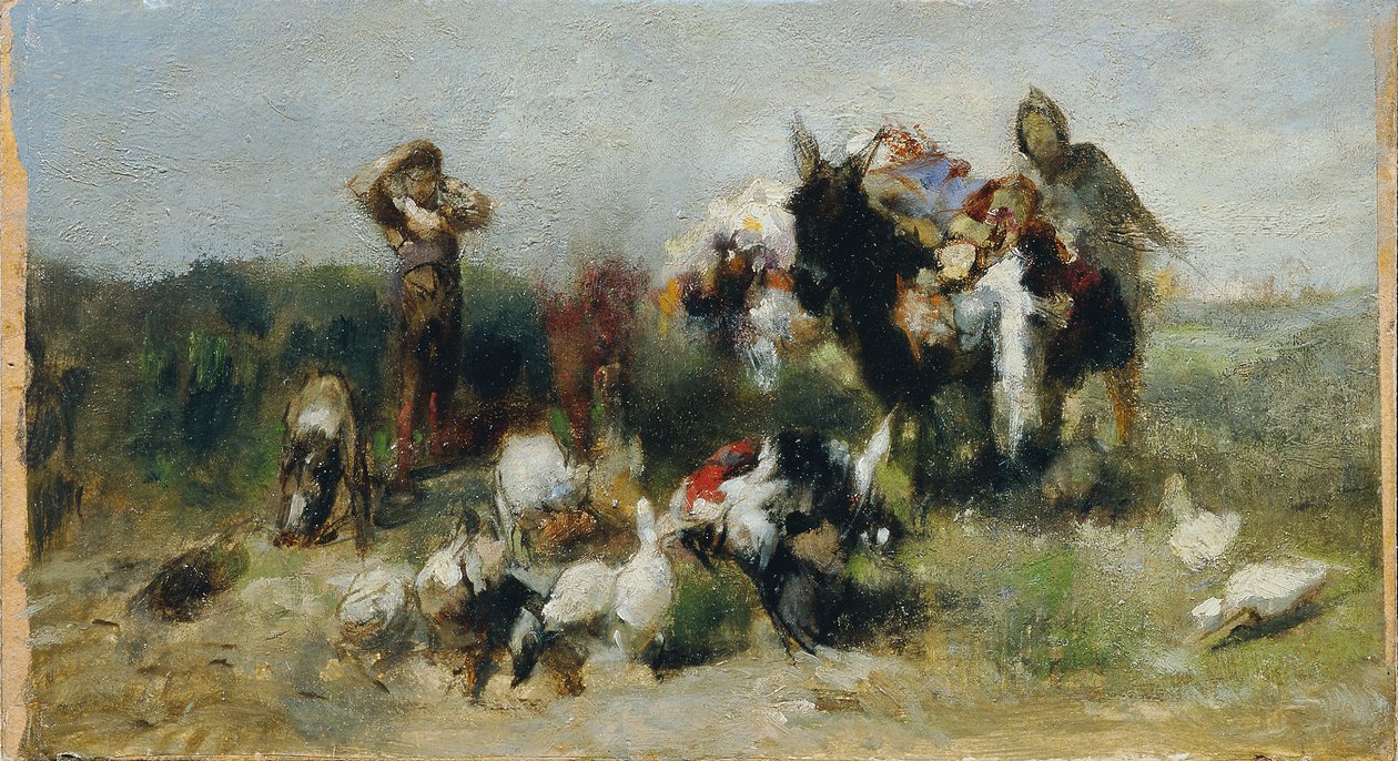 Escena de Don Quijote (lucha con las aves) de Johann  Till der Jüngere