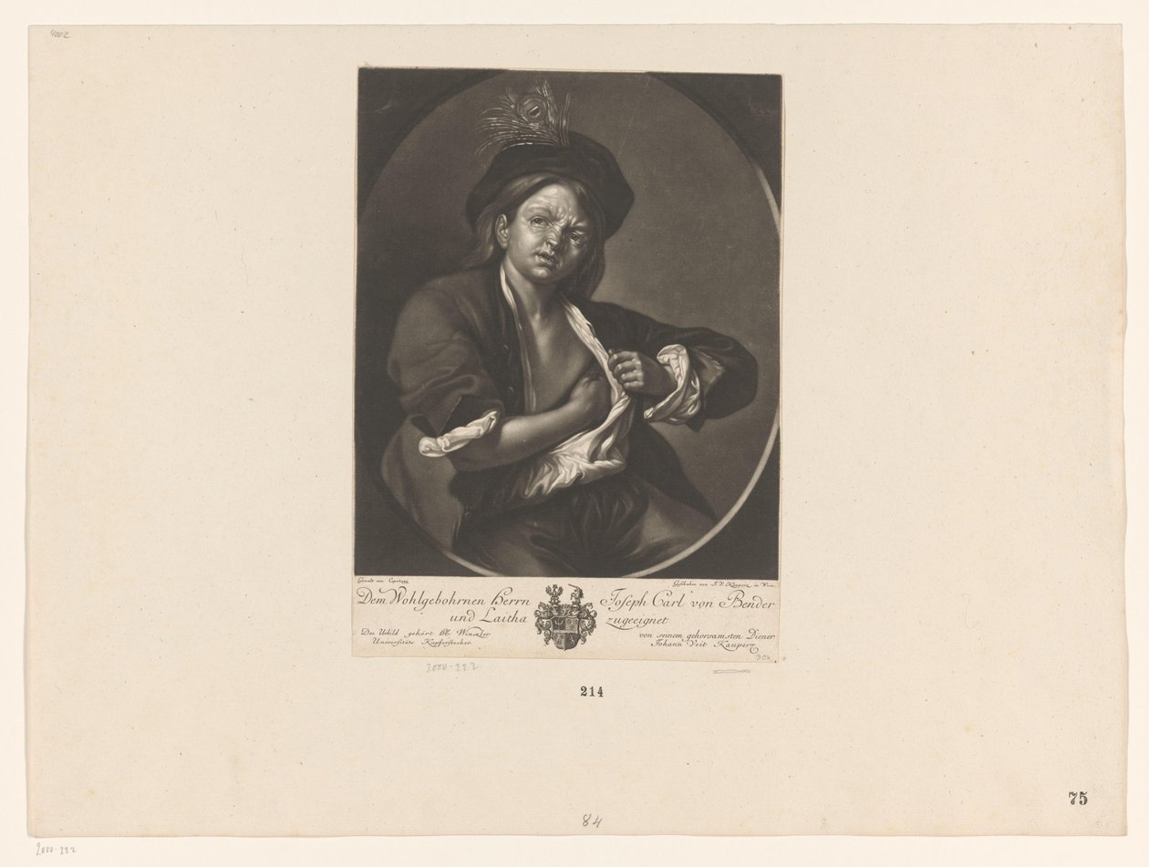 niño atrapa una pulga de Johann Veit Kauperz