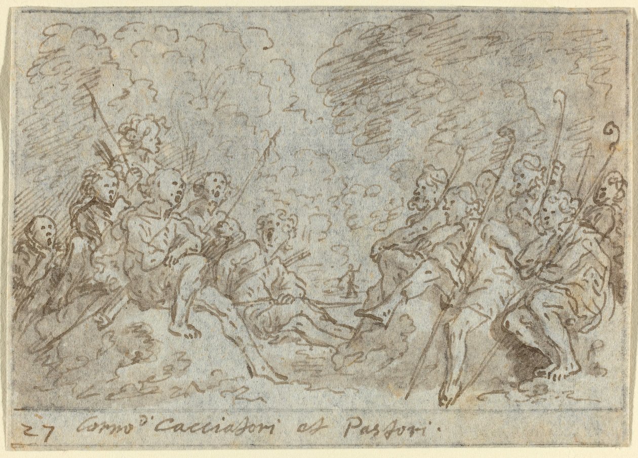 Coro de cazadores y pastores, 1640 de Johann Wilhelm Baur