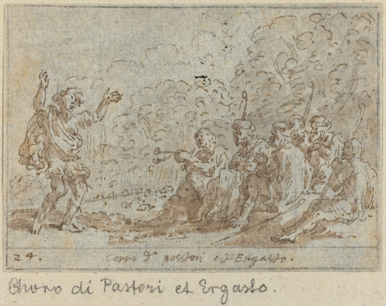 Coro de pastores y Ergasto, 1640 de Johann Wilhelm Baur