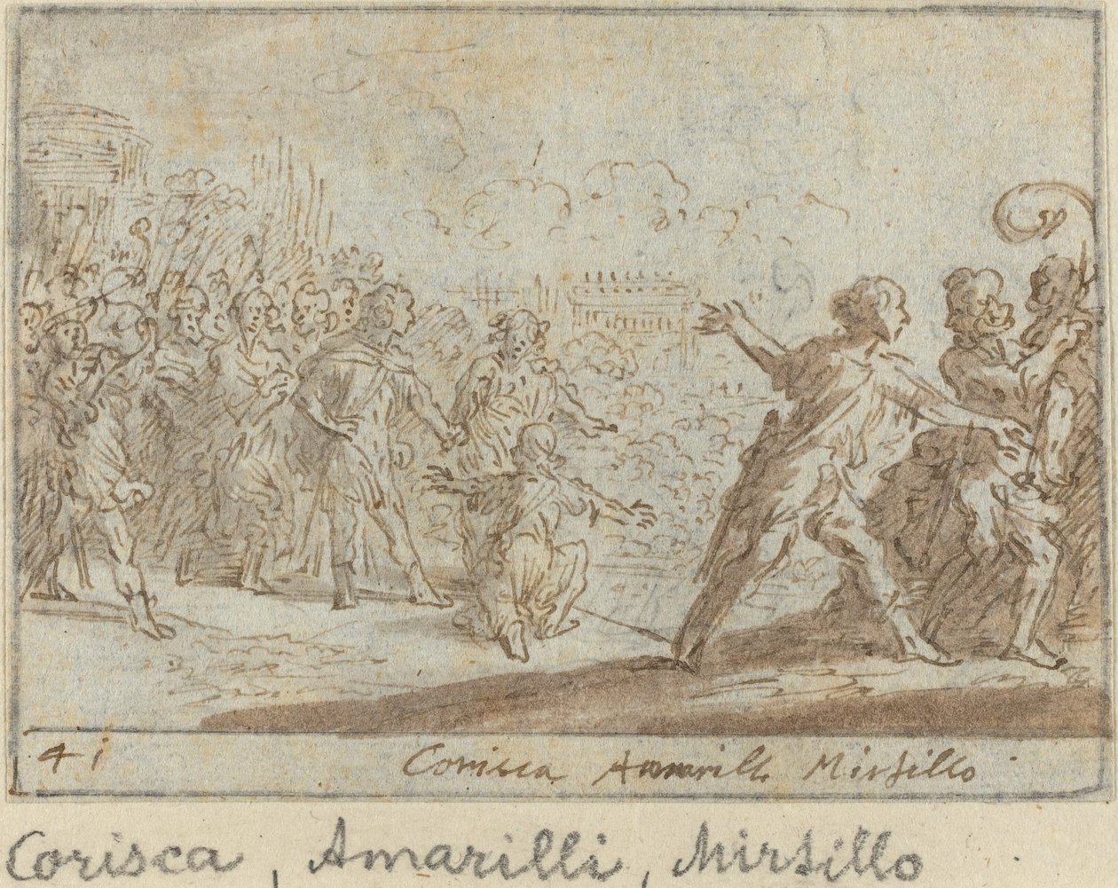 Corisca, Amarilli y Mirtillo, 1640 de Johann Wilhelm Baur