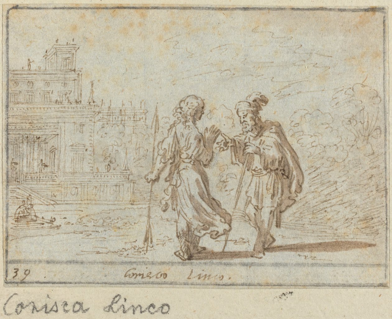 Corisca y Linco de Johann Wilhelm Baur