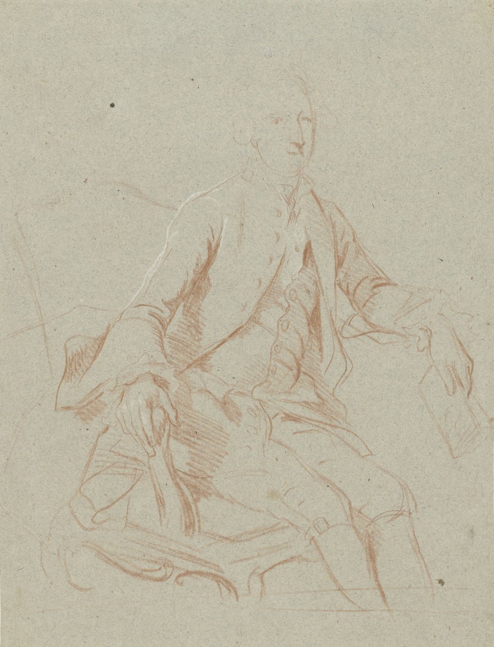 Caballero sentado con un libro de Johann Wilhelm Böttner