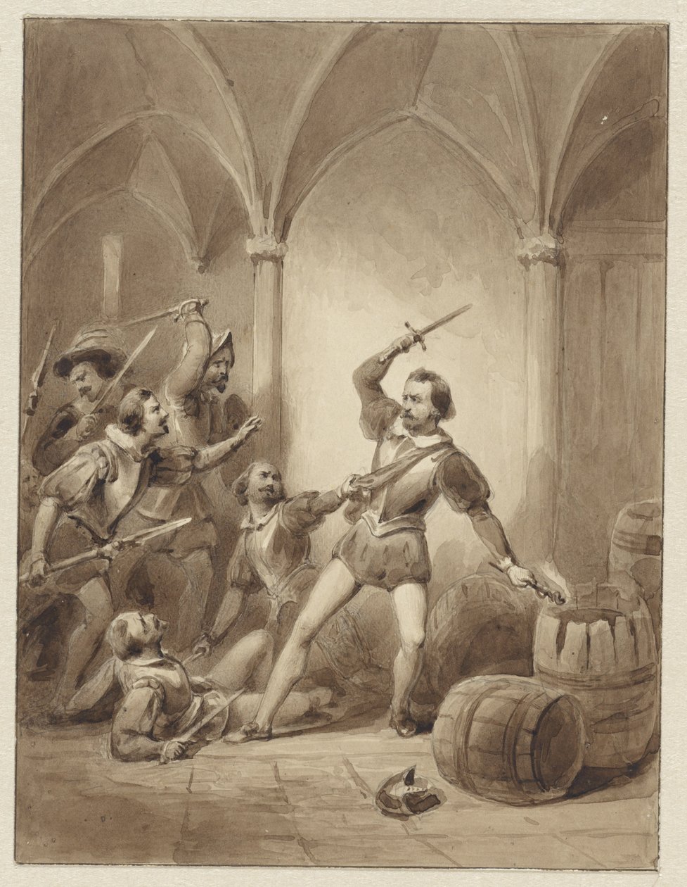 Matanza de Herman de Ruyter en Loevesteyn, 1570 de Johann Wilhelm Kaiser (I)