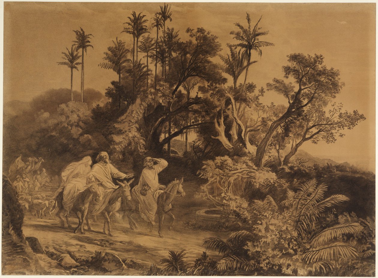 La llegada de Abraham a la Tierra Prometida (Génesis 12, 5 y ss.) de Johann Wilhelm Schirmer