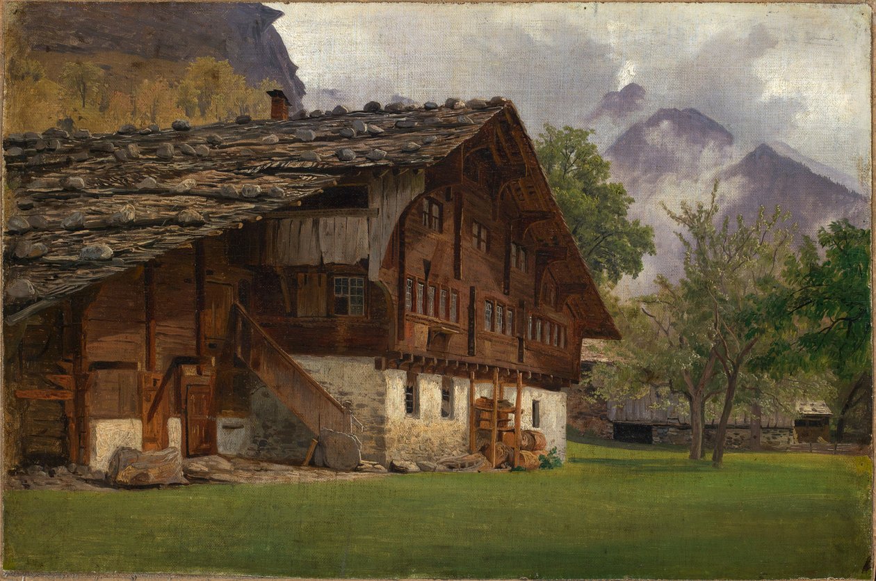 Casa de campo en los Alpes de Johann Wilhelm Schirmer
