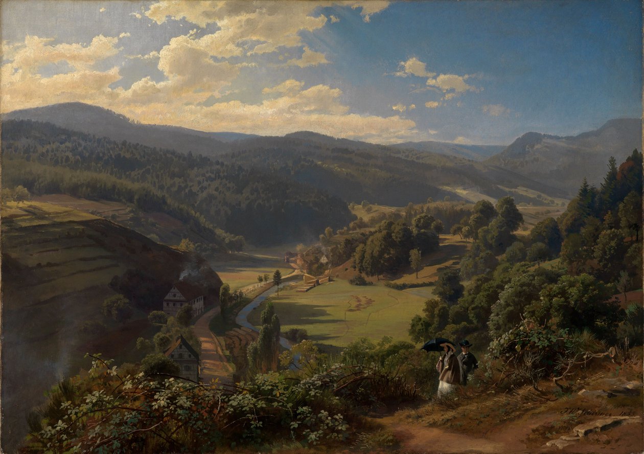 El valle de Geroldsau, cerca de Baden-Baden de Johann Wilhelm Schirmer