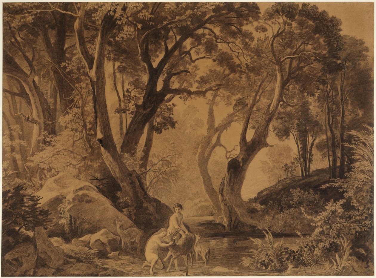 El interior de una selva virgen (En el paraíso II) de Johann Wilhelm Schirmer