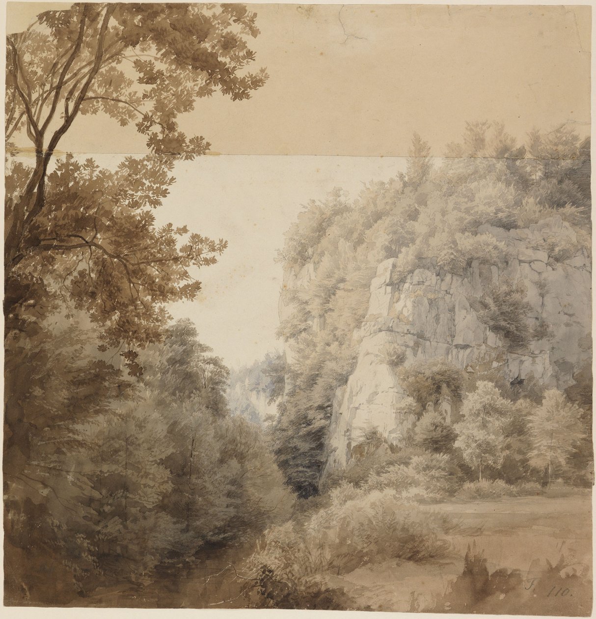 El Rabenstein en el valle de Neander cerca de Düsseldorf de Johann Wilhelm Schirmer