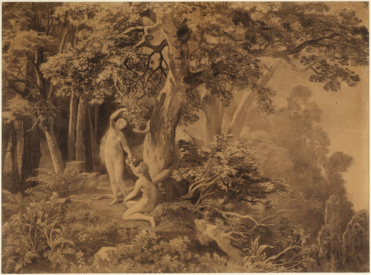 La caída del hombre (Génesis 3, 6) de Johann Wilhelm Schirmer