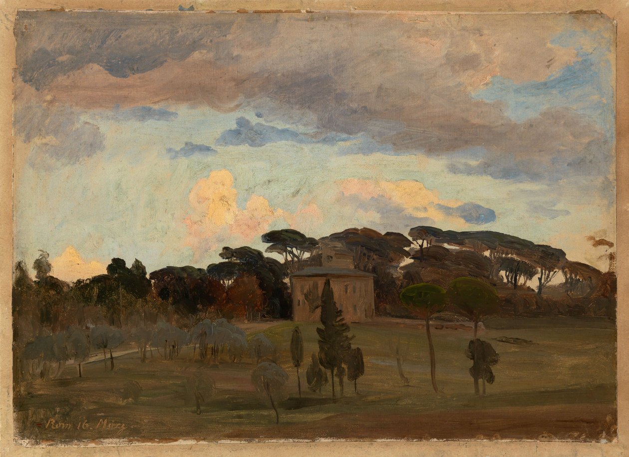 La «Casina di Raffaello» en el parque de la Villa Borghese de Johann Wilhelm Schirmer