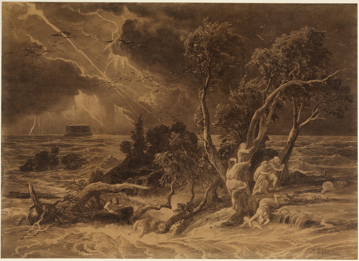 El Diluvio (Génesis 7, 23) de Johann Wilhelm Schirmer