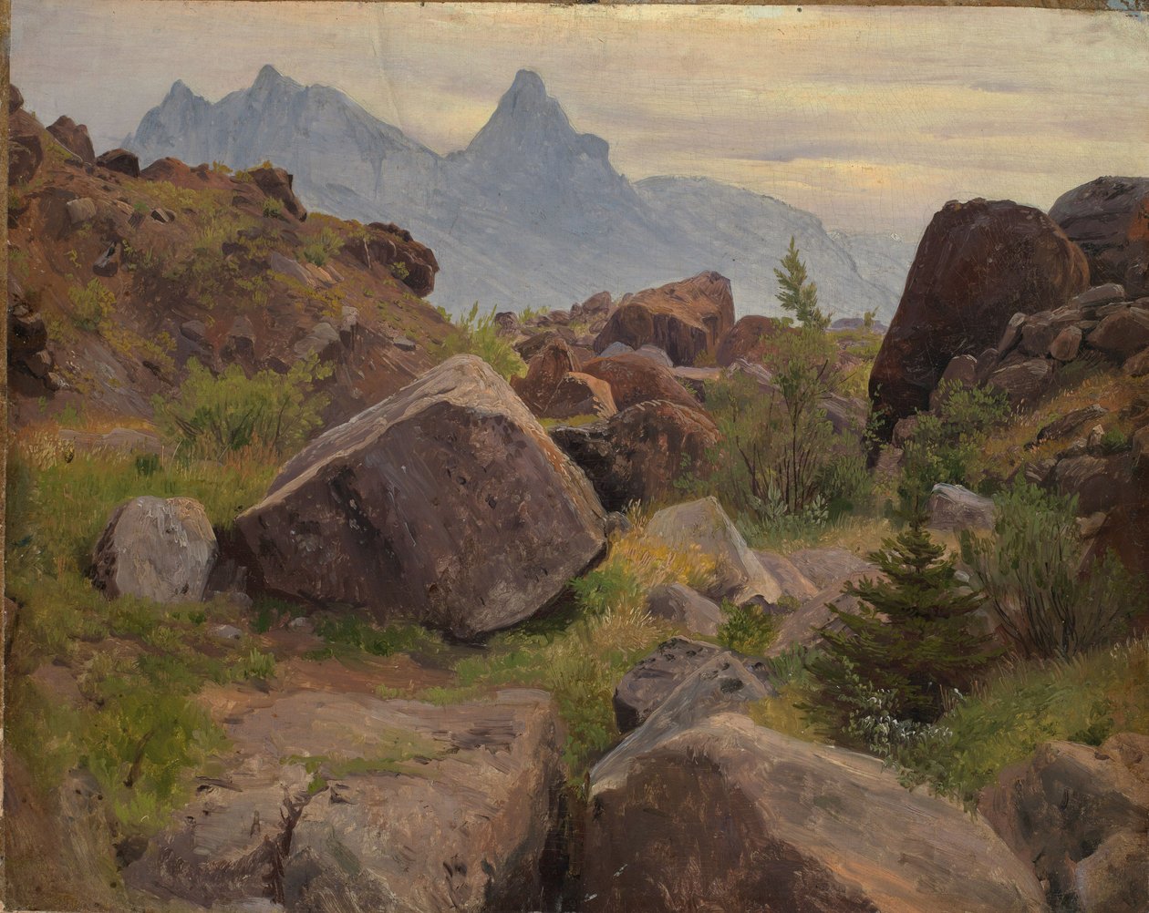 Estudio de las rocas cerca de Goldau de Johann Wilhelm Schirmer