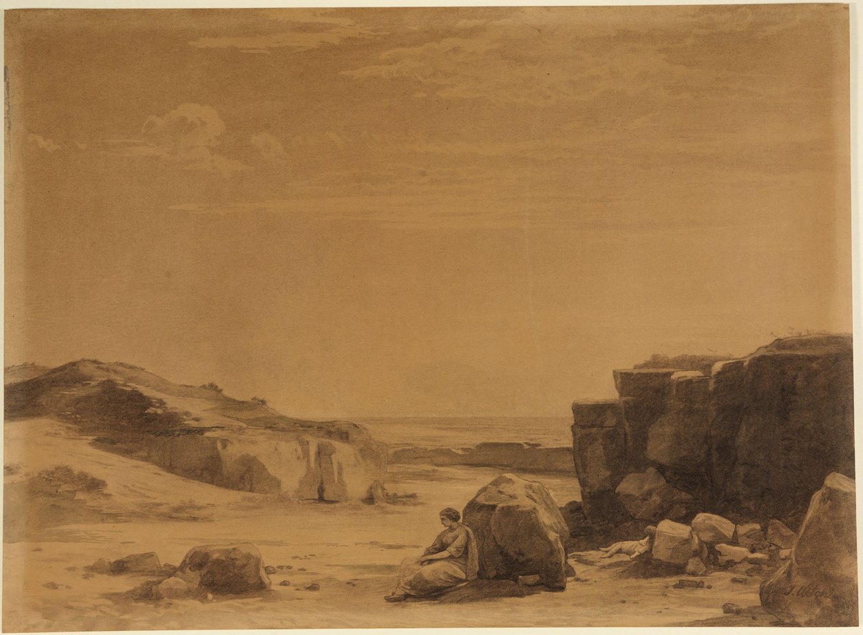Agar en el desierto (Génesis 21, 16) de Johann Wilhelm Schirmer