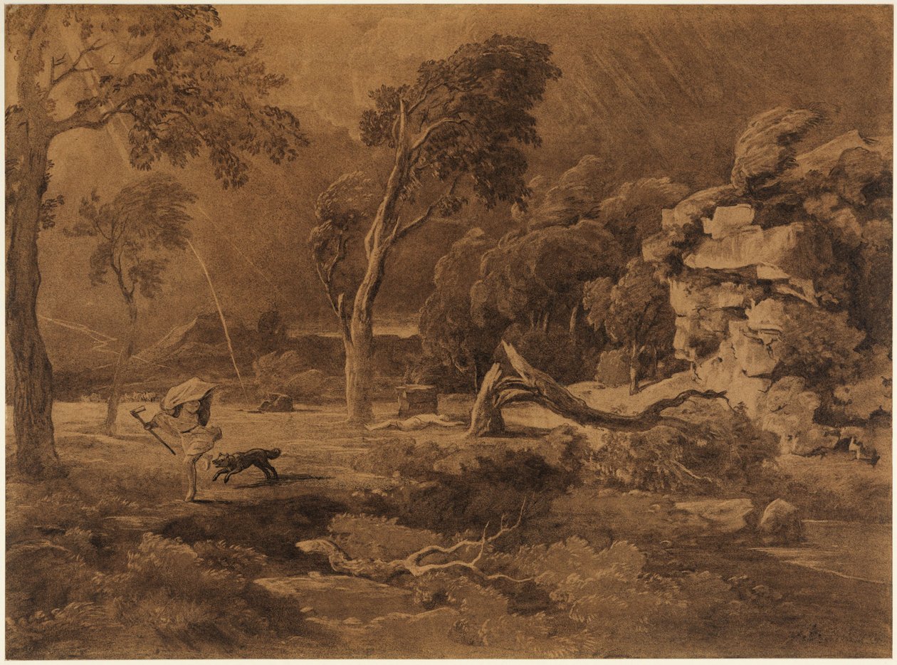 La huida de Caín (Génesis 4, 16) de Johann Wilhelm Schirmer