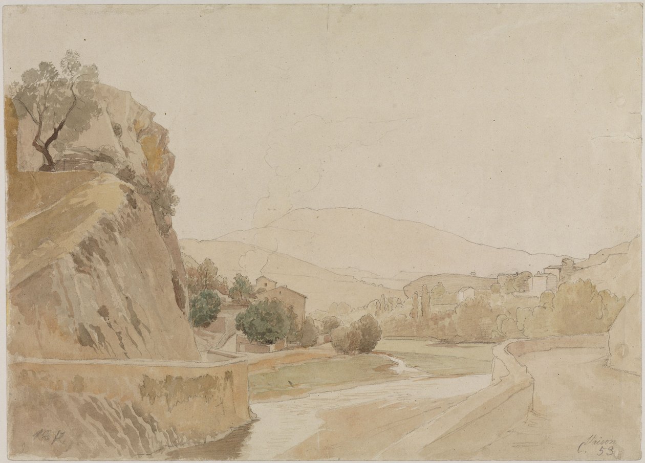 Paisaje cerca de Vaison, en el sur de Francia de Johann Wilhelm Schirmer