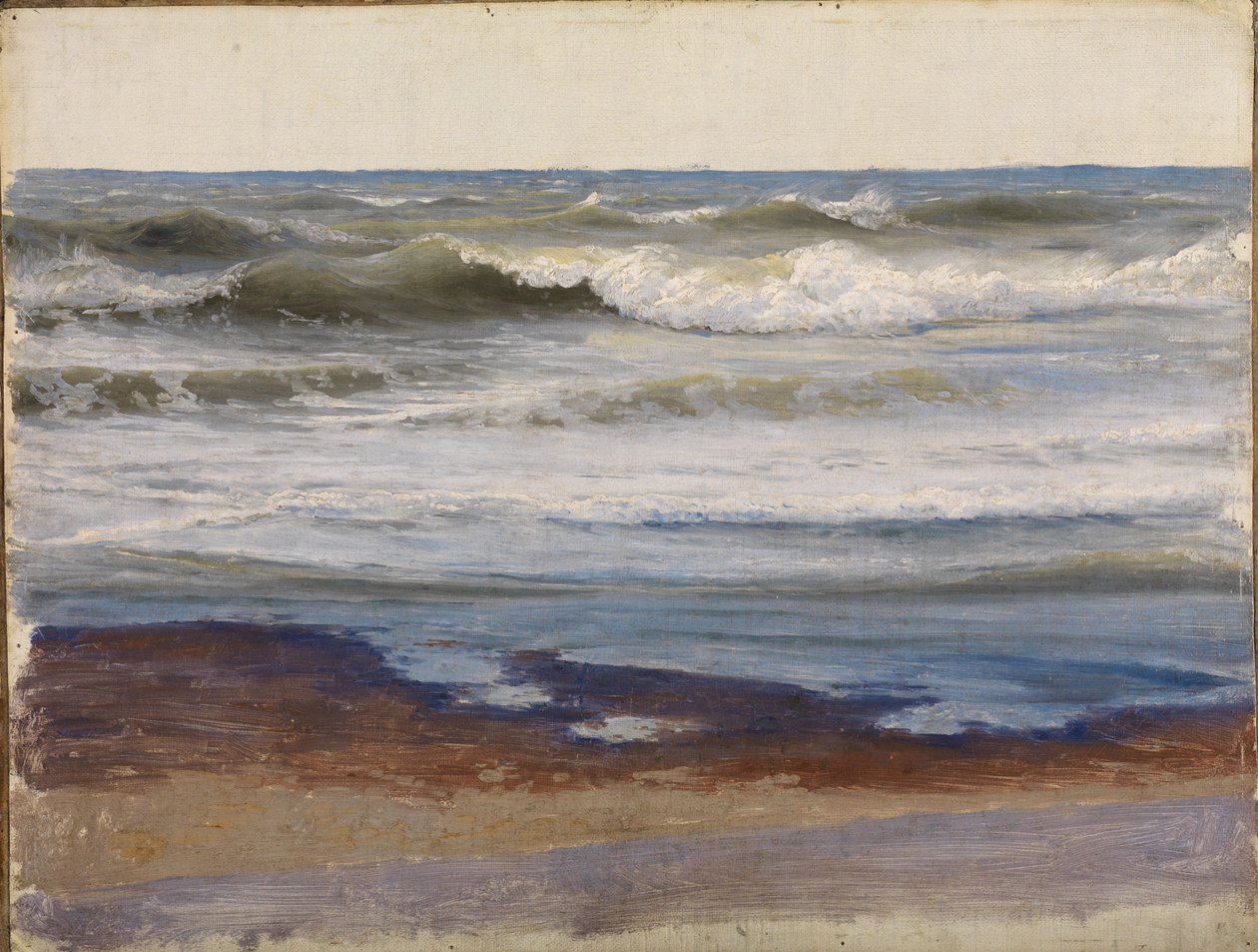 Oleaje marino en la costa de Normandía de Johann Wilhelm Schirmer