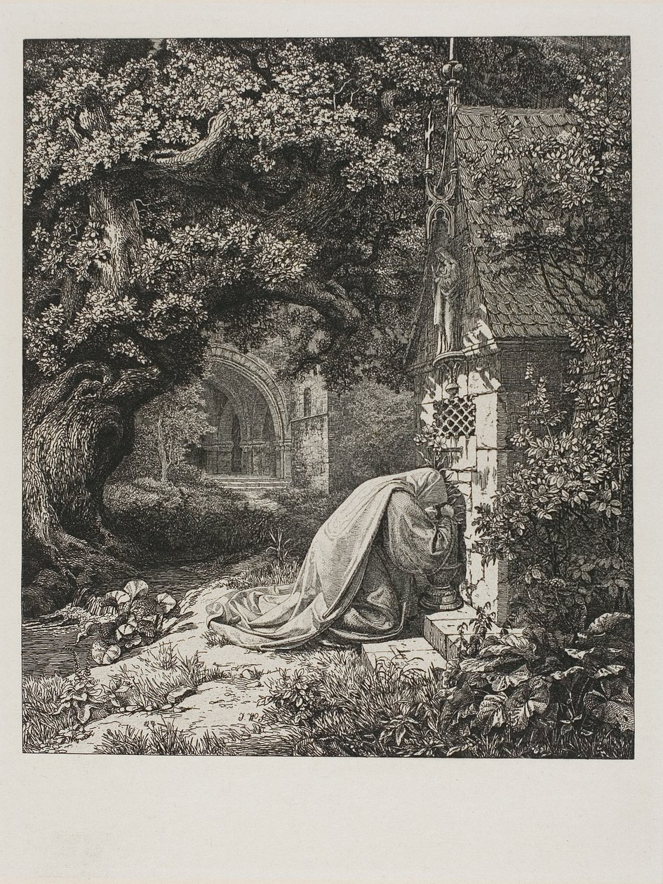 La monja rezando de Johann Wilhelm Schirmer