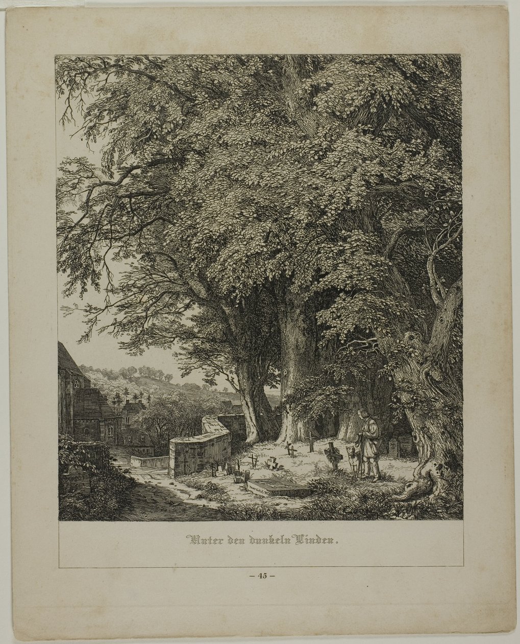 Bajo la sombra de un tilo de Johann Wilhelm Schirmer