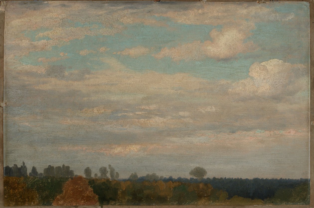 Nubes sobre un bosque otoñal de Johann Wilhelm Schirmer