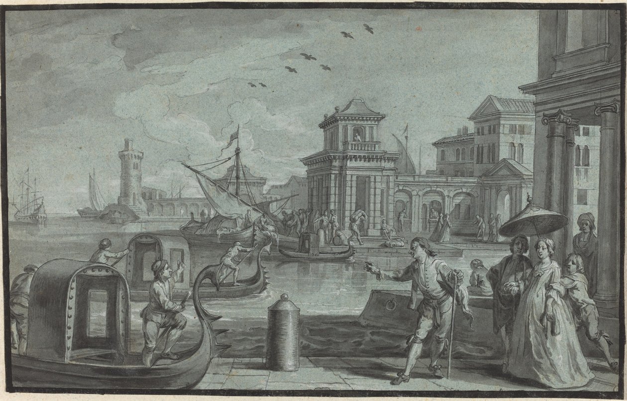 Fantasía Veneciana con la Dogana de Johann Wolfgang Baumgartner