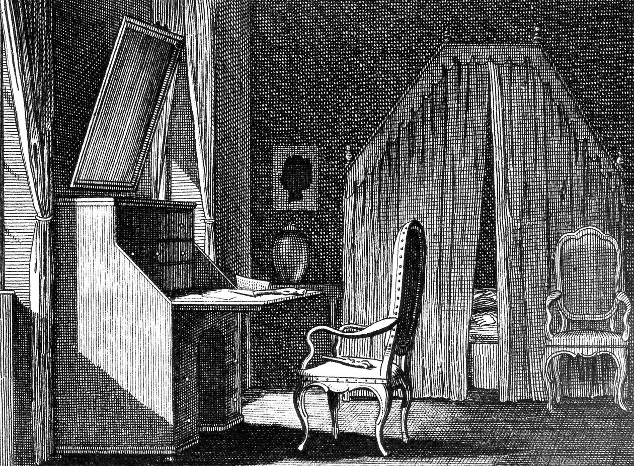 La habitación de Werther, ilustración de Daniel Chodowiecki (1726-1801), grabado inspirado en Las penas del joven Werther de Johann Wolfgang von Goethe (1749-1832). de Johann Wolfgang von Goethe