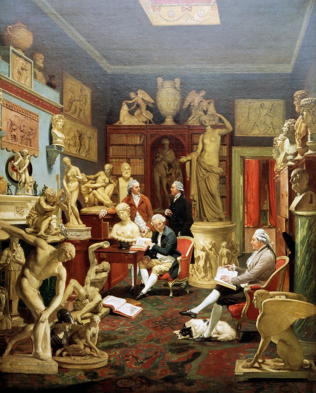 Charles Townley en su galería de esculturas, Park Street, Londres 1782, pintura de Johann Zoffany (1733-1810) de Johann Zoffany