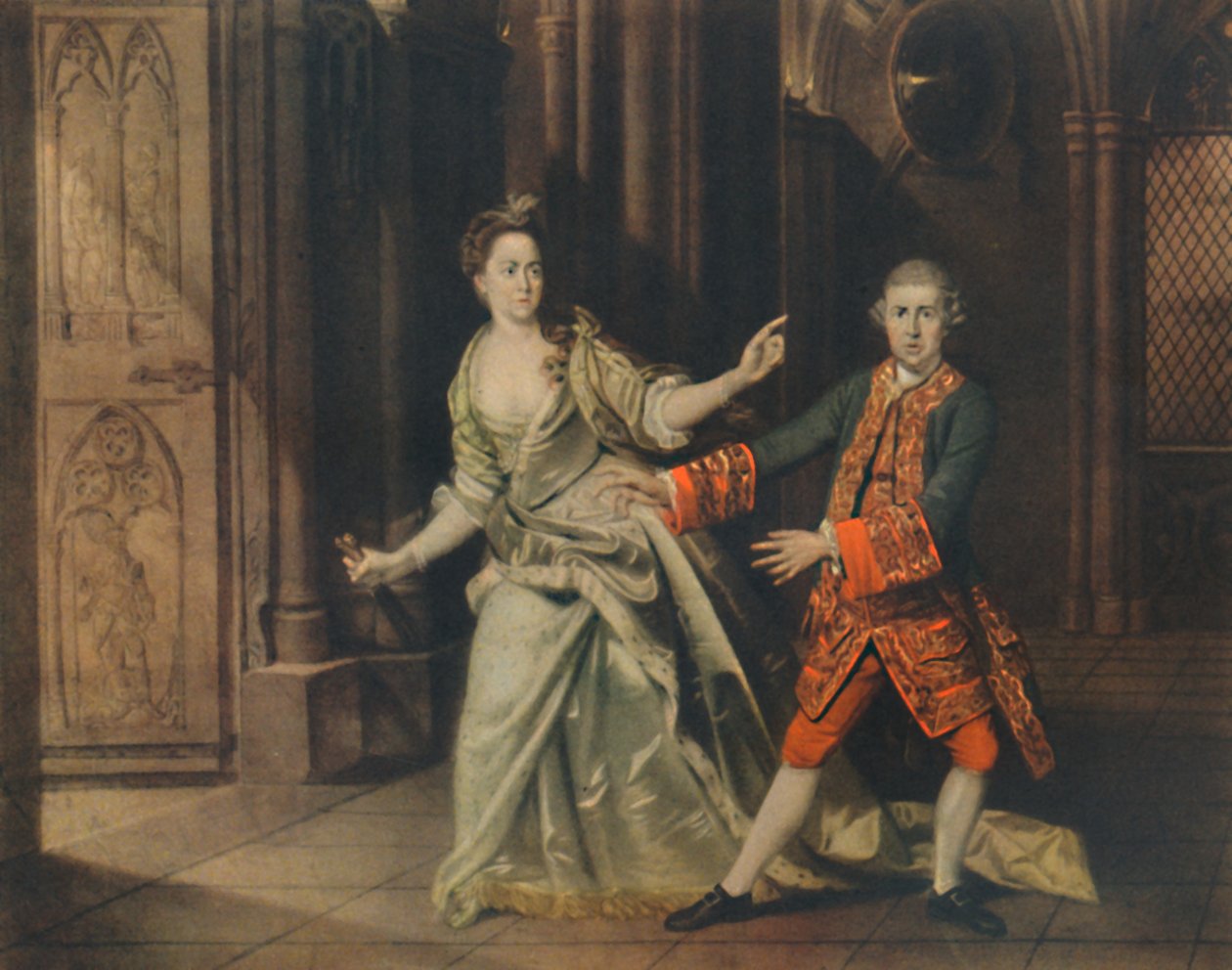 David Garrick y la Sra. Pritchard como Macbeth y Lady Macbeth, 1768, 1948 de Johan Joseph Zoffany