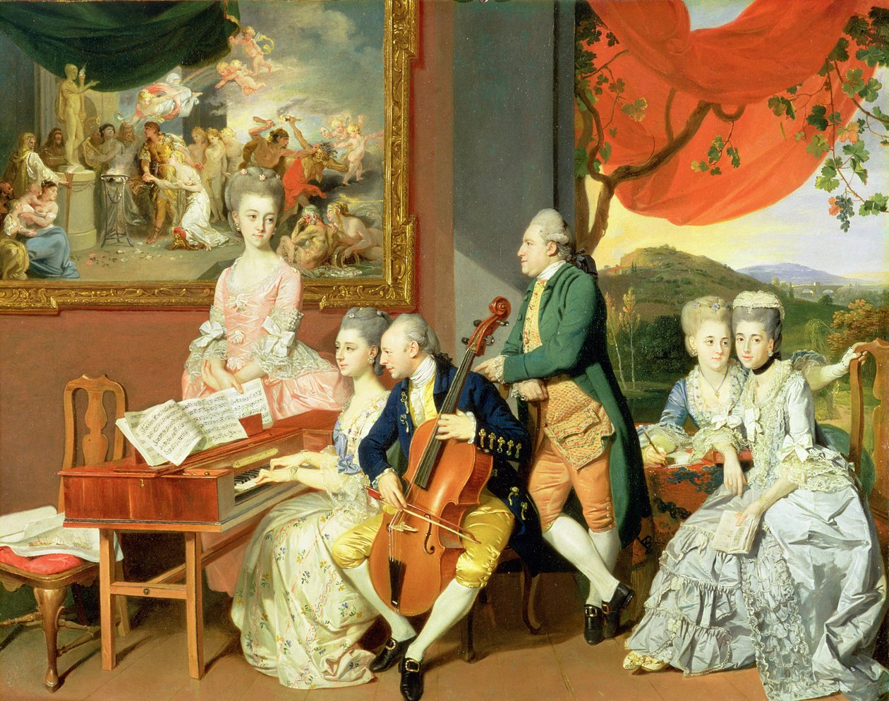 George, 3er Conde Cowper, con la familia de Charles Gore, c.1775 de Johann Zoffany