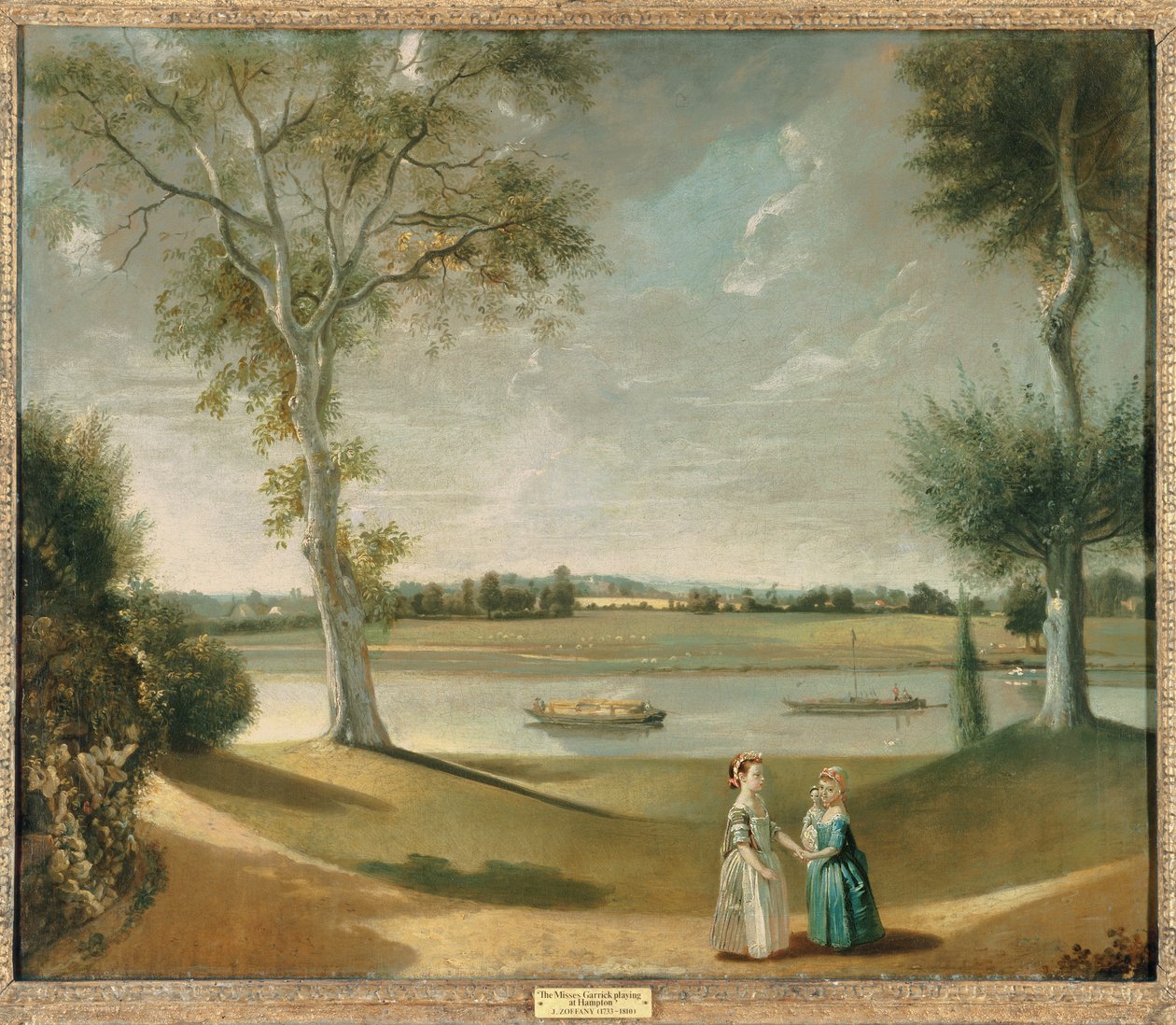 Las señoritas Garrick junto al Támesis en Hampton de Johan Joseph Zoffany