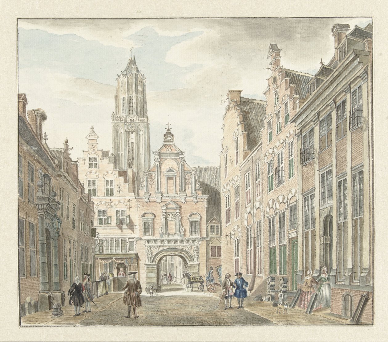 La calle Nieuwstraat de Utrecht con vistas a la torre Dom de Johanna de Bruyn