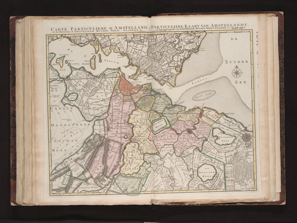 Carte particuliere d’Amstelland, ou Les environs d’Amsteldam, Muyden, Weesp, Naarden de Johannes Condet