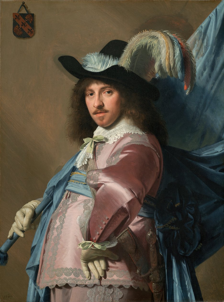 Andries Stilte como abanderado de Johannes Cornelisz. Verspronck