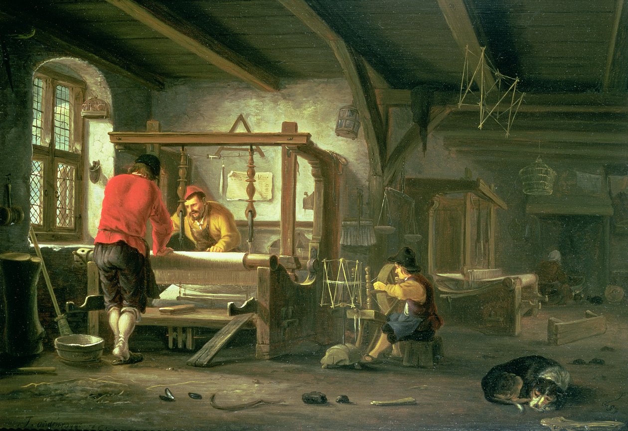 Taller de un tejedor de Johannes Dircksz van Oudenrogge