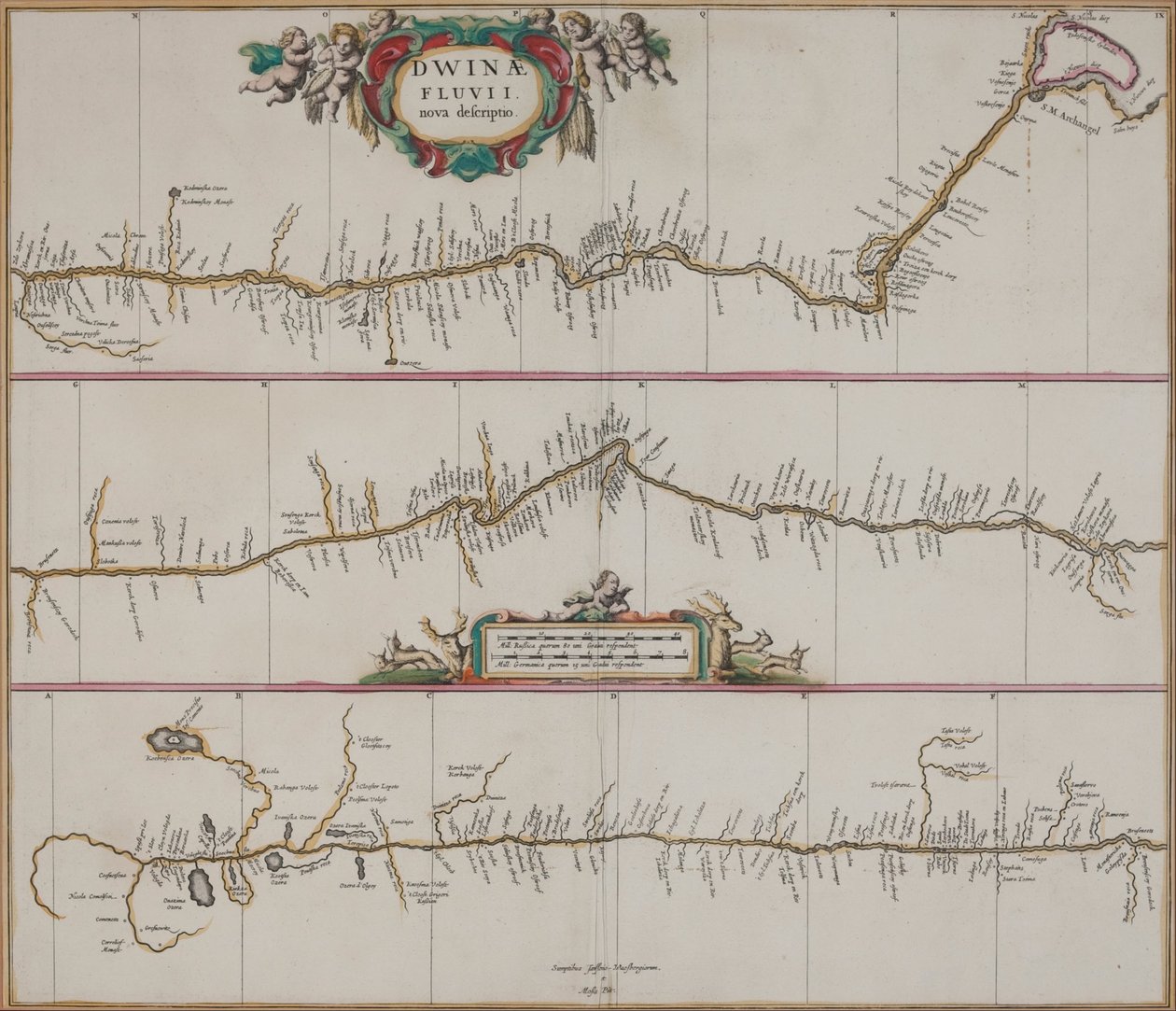 Nueva descripción del río Dvina de Johannes Janssonius Waasbergen