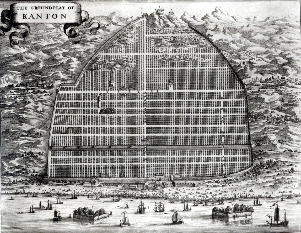Plano del suelo de Cantón, China de Johannes Nieuhoff