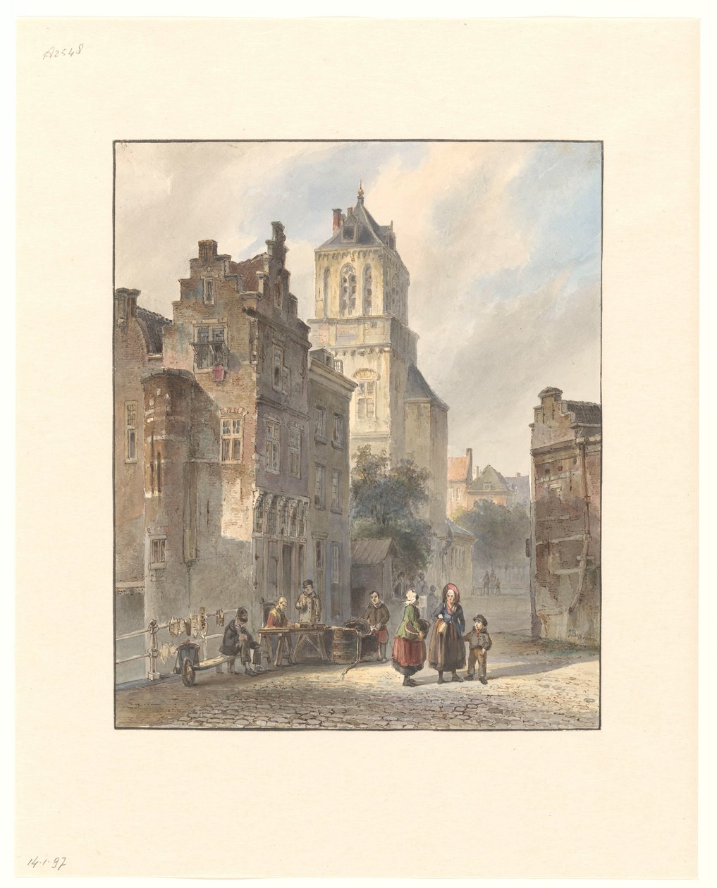 Vista del ayuntamiento de Delft de Johannes Bosboom
