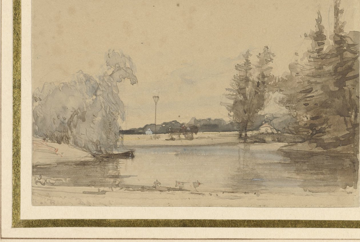 Vista a través del estanque de la Casa de Leede (?) de Johannes Bosboom
