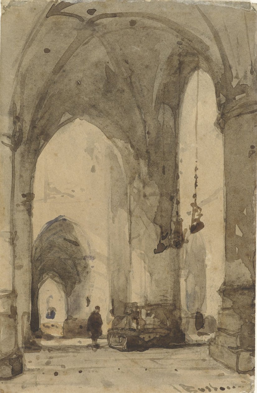 Interior de la iglesia de San Bavón en Haarlem de Johannes Bosboom