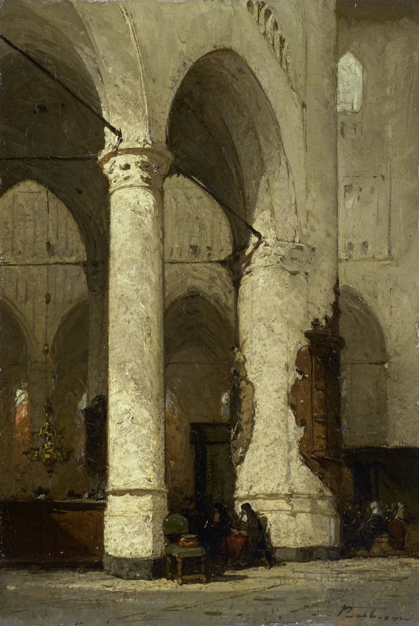 Interior de la iglesia de Hooglandse, Leiden de Johannes Bosboom