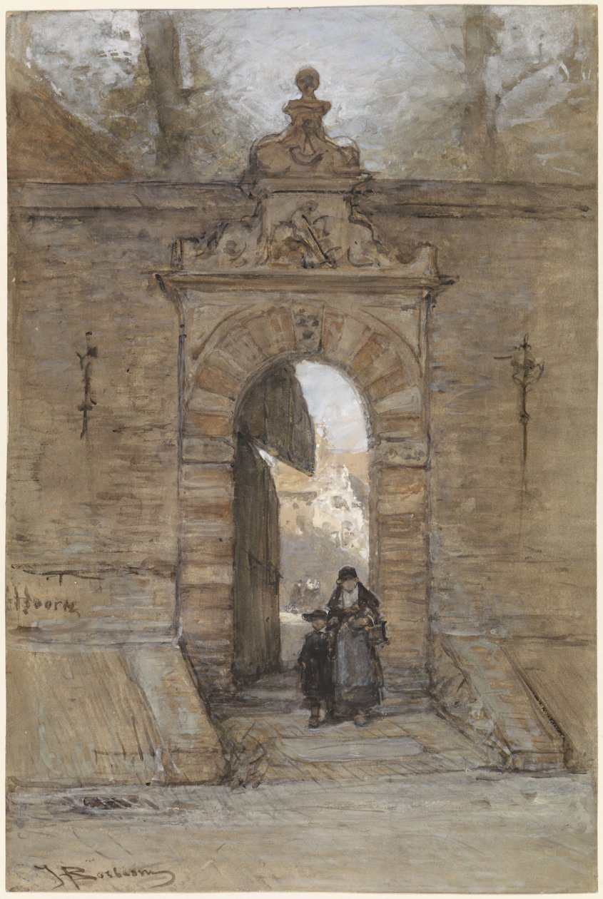 Puerta de San Jorge en el edificio Doelen de Hoorn de Johannes Bosboom