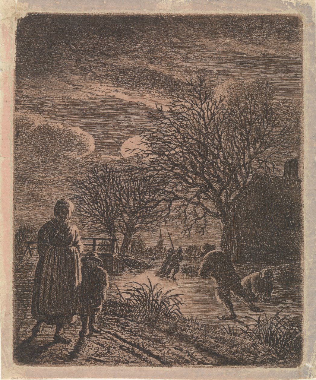 paisaje con patinadores de Johannes Christiaan Janson